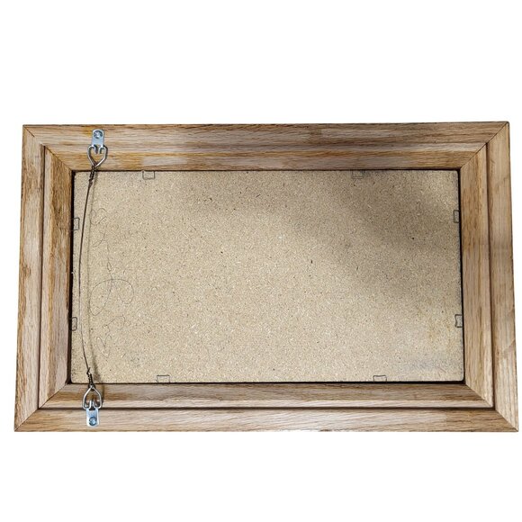 Signed Navajo Native American Sun Sand Art Wall Decor Wooden Frame 15.5" X 10" - Picture 6 of 7